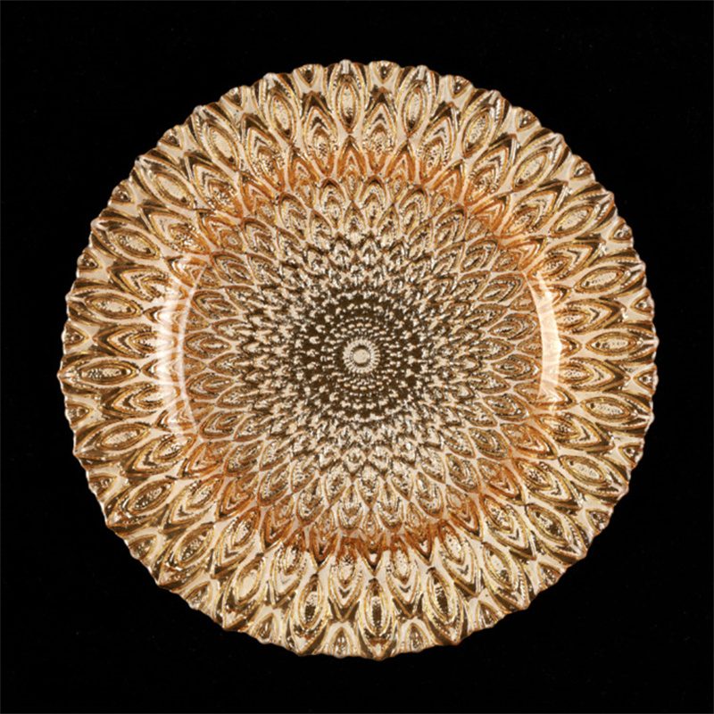glass charger plate 1 Wholesale Glass Charger Plate PZ-061 - Image 1